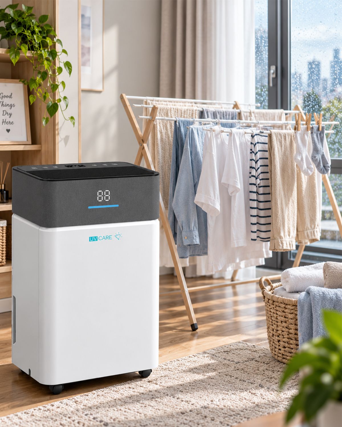 Drying clothes indoors with UV Care Dry Pure 30L