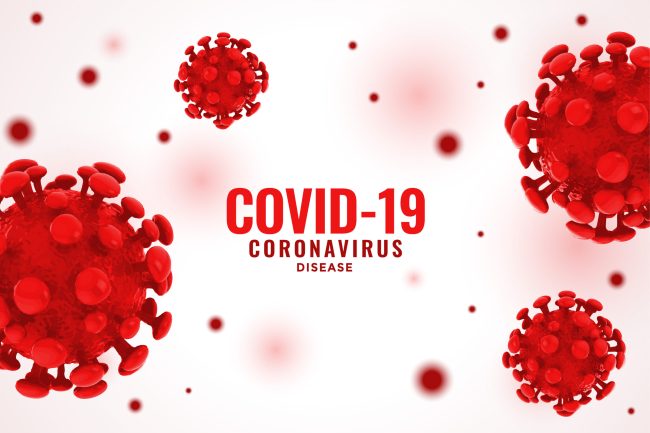 covid19 coronavirus red virus cell spread background concept